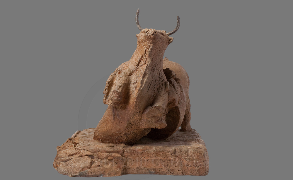 Taureau. Moulage en béton de Christian Broise