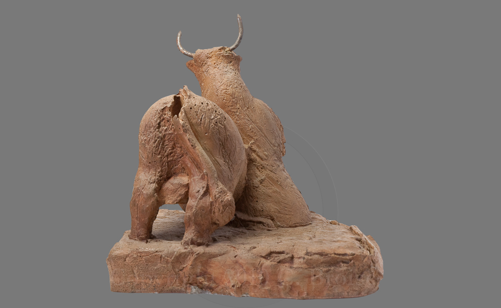 Taureau. Moulage en béton de Christian Broise