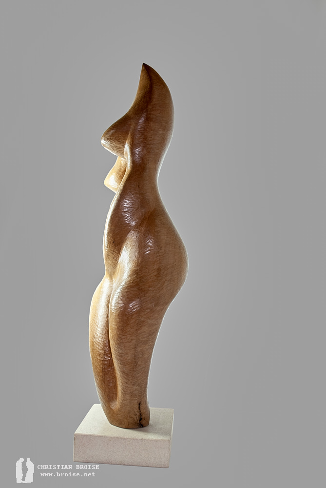 Figure debout 4 (Bois de poirier) de Christian Broise